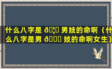 什么八字是 🦉 男妓的命啊（什么八字是男 🐒 妓的命啊女生）